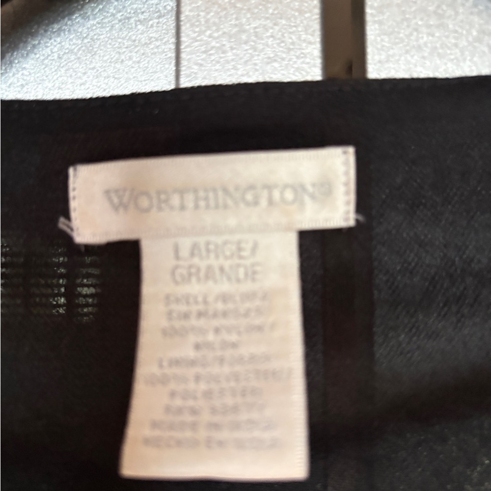 Worthington Black Sequin V-Neck Blouse - Picture 2 of 4